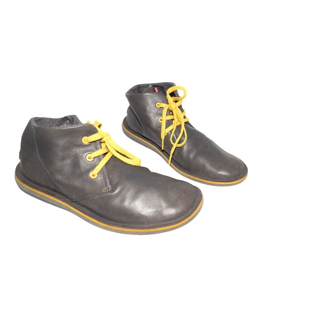 Camper Beetle Gray Leather Ankle Boots Size 41